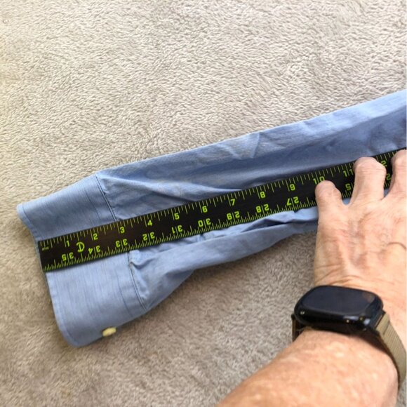 Abercrombie & Fitch Men Shirt Large Muscle Fit Button-Up Long Sleeve Blue Casual - Picture 8 of 16